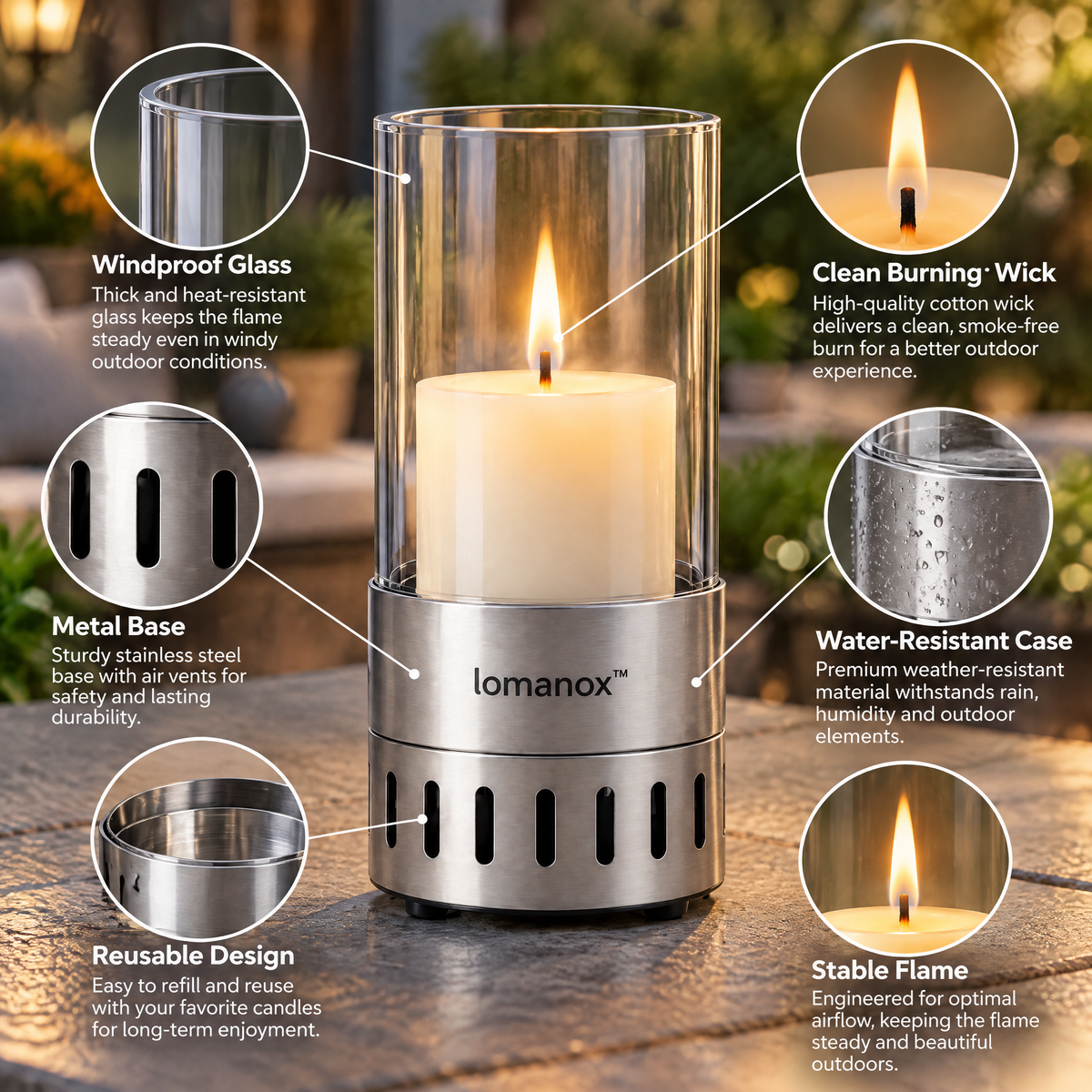 lomanox™ AromaTrail Outdoor Candle