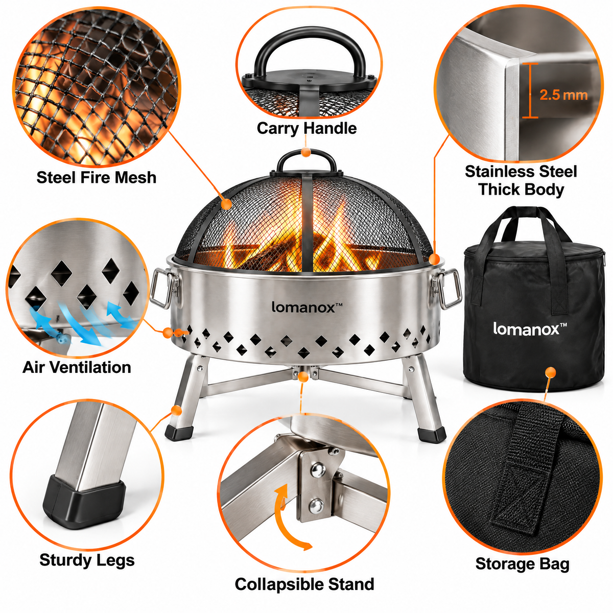 lomanox™ Voyager Compact Fire Pit